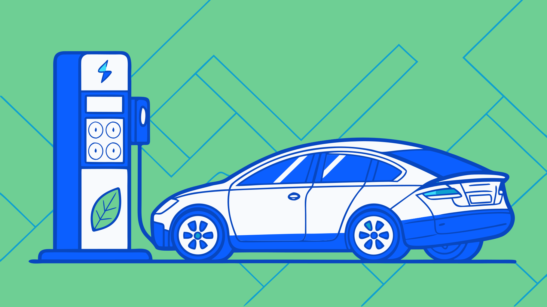 Flat illustration of a ev