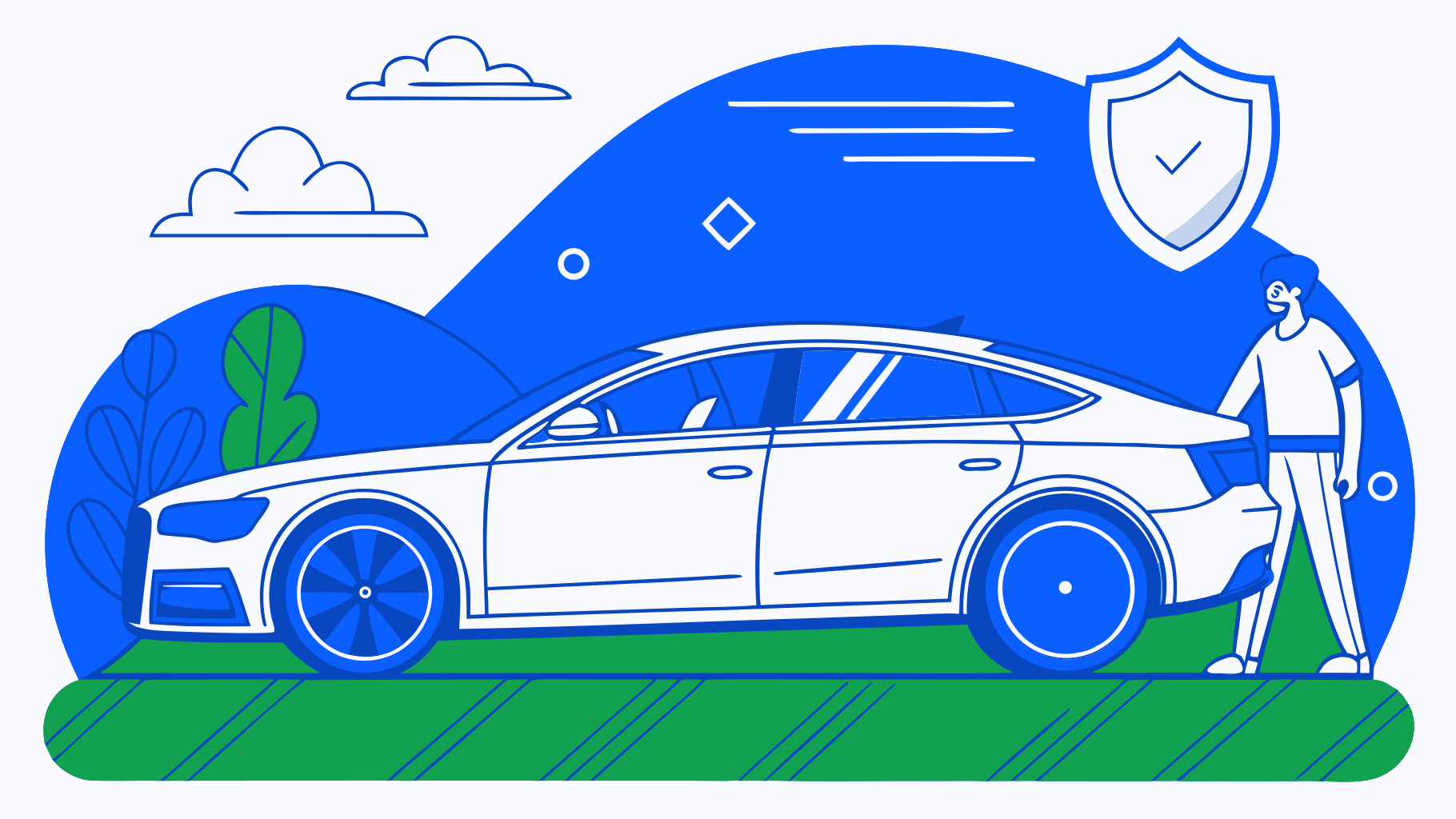 Flat illustration of a coupe