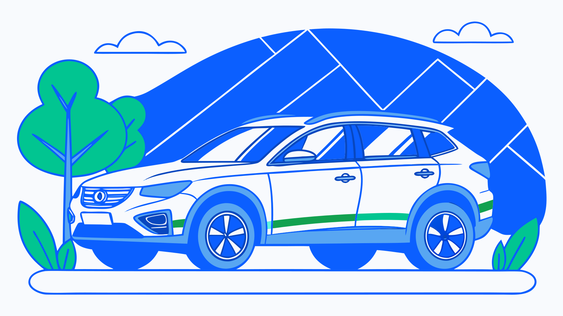 Flat illustration of a suv