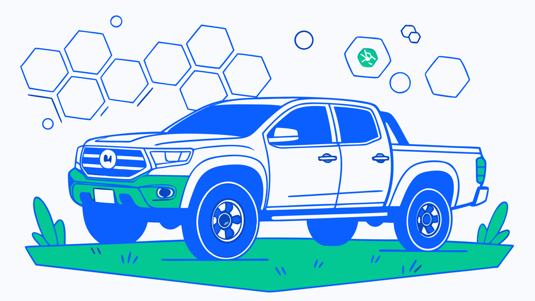 Flat illustration of a truck